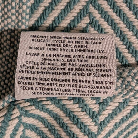 Bates Maine Heritage Weavers Cotton Herringbone Blanket Sage Green Full/Queen - Picture 4 of 12